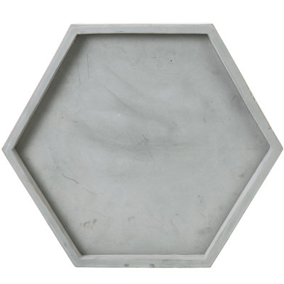 Gray Hexagonal Decorative Tray