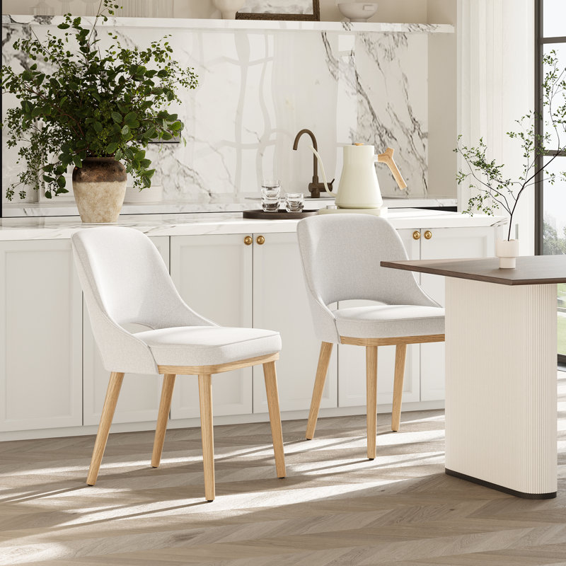 49cm H Fabric Upholstered Side Chair, Beige