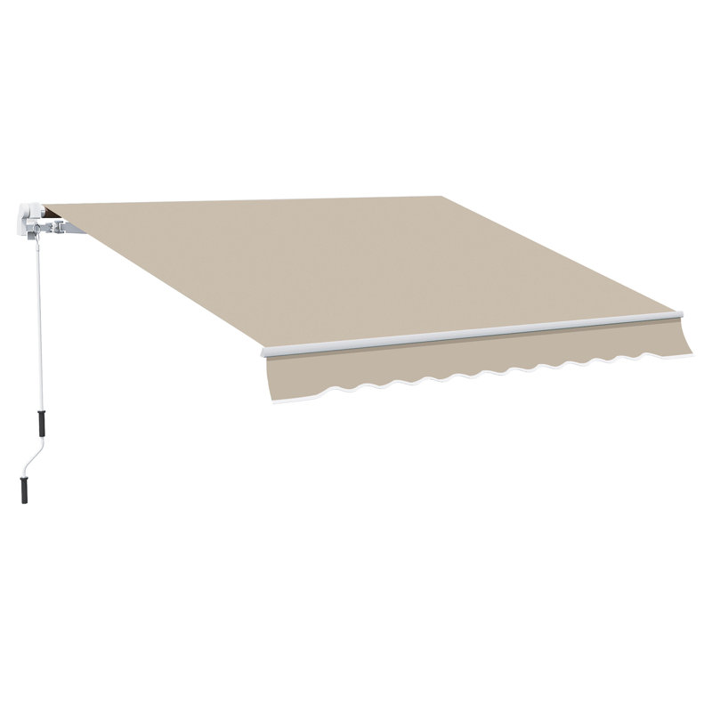 Auvent de terrasse à inclinaison manuelle, Beige, 156" x 96"