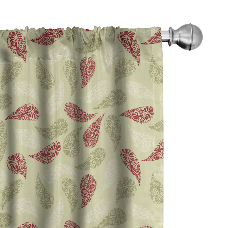 Paisley Semi-Sheer Rod Pocket Curtain Panels, 28" x 95"