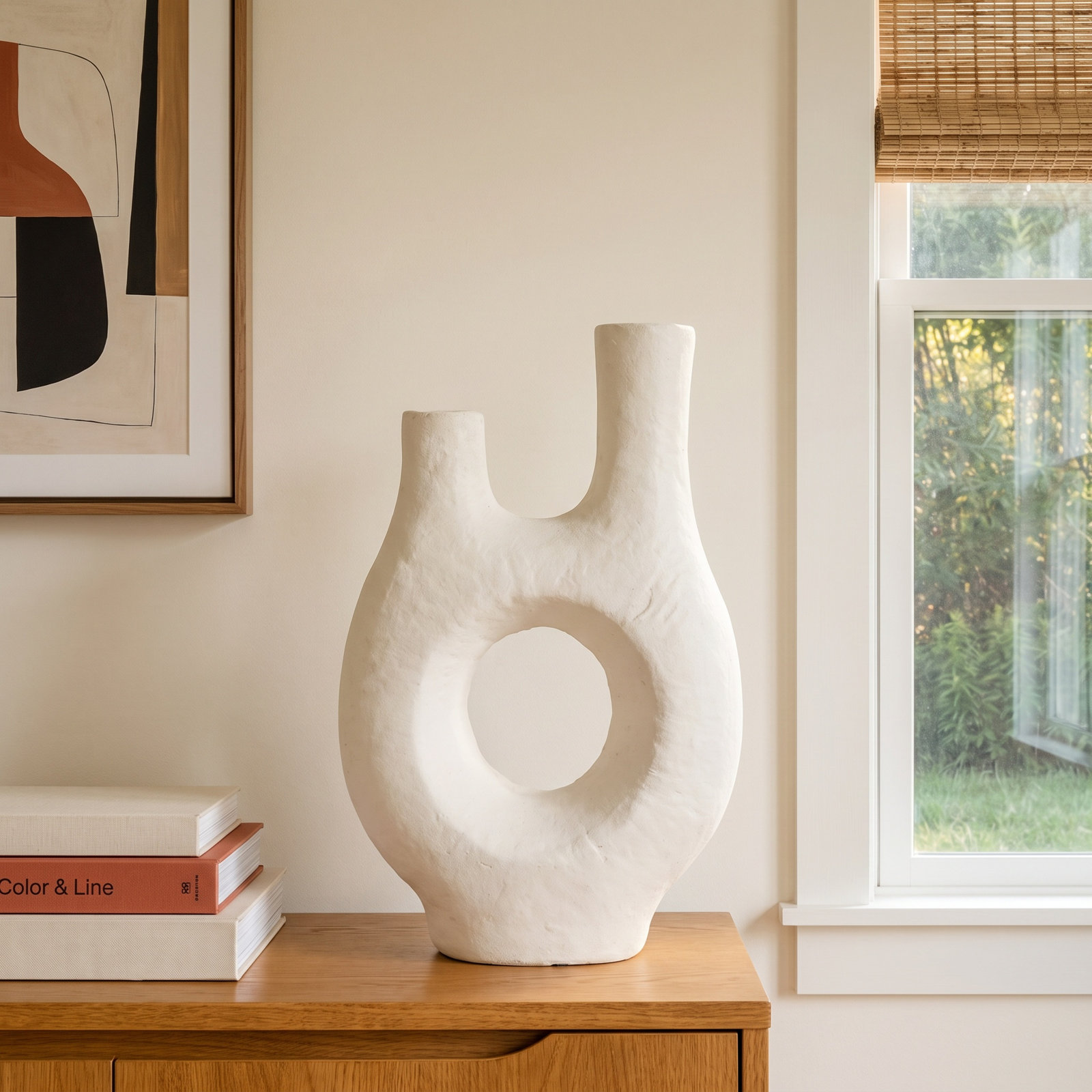 Evia Table Vase, 14.35" H x 9.10" W x 3.8" D
