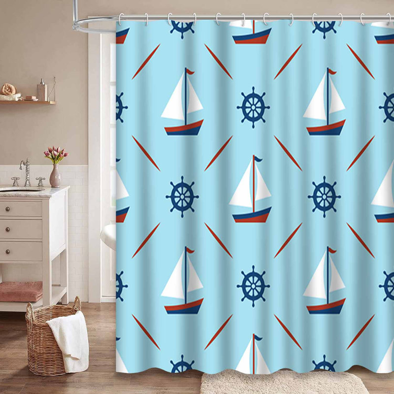 Rideau de douche à 12 crochets YachtWave, L 72 po x l 84 po