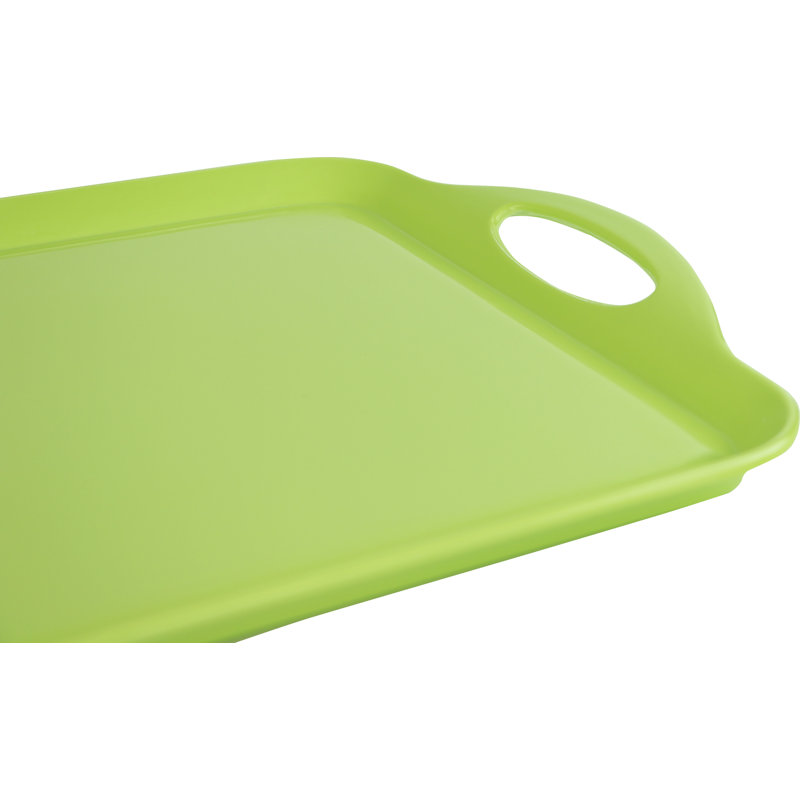Reston Lloyd Multi-Purpose 18" Rectangle Melamine Plastic Handled Tray, Lime
