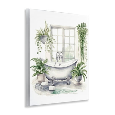 Lush Greenery Bathtub & Window Wall Plaque, design by Lettered and Lined
