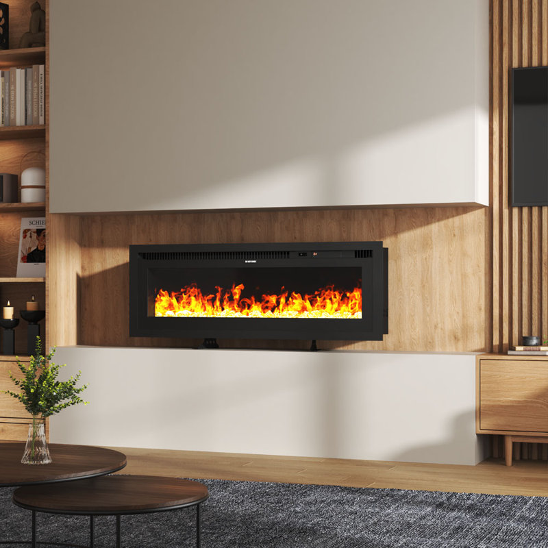 Adjustable flame Electric Fireplace, 45cm H x 106.7cm W x 14cm D