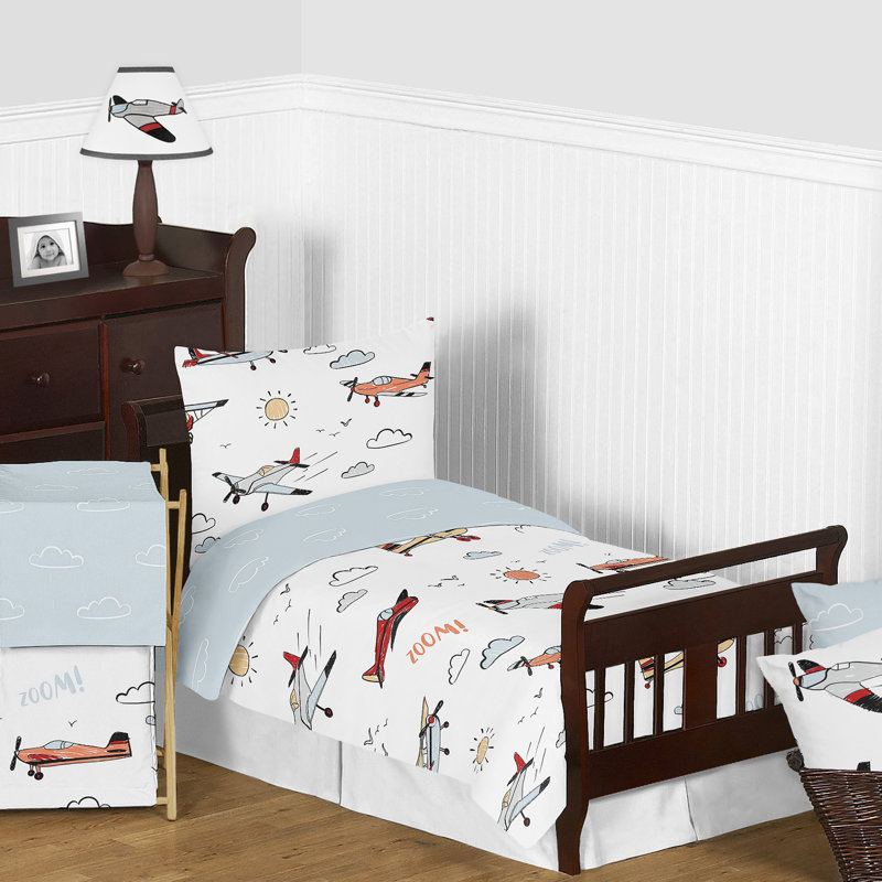 Ensemble de literie pour tout-petits 5 pièces rouge et bleu
