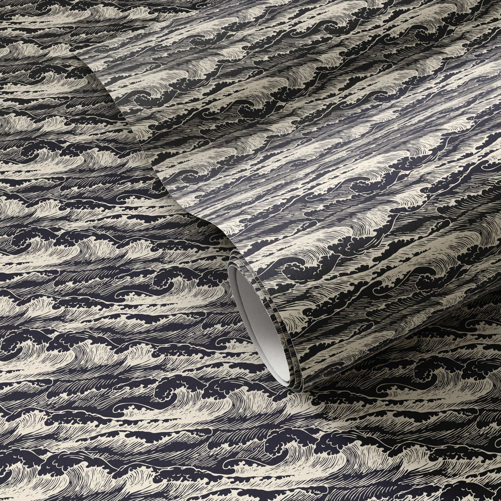 Wavebreak Wallpaper Roll, Black I