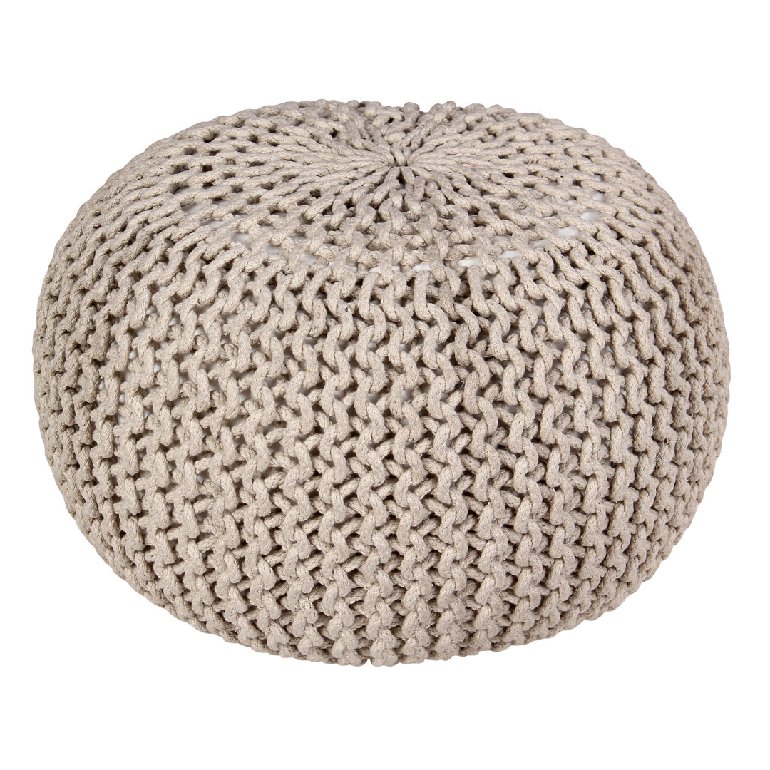 Antoinette 50Cm Round Knitted Pouffe Ottoman Hand Made