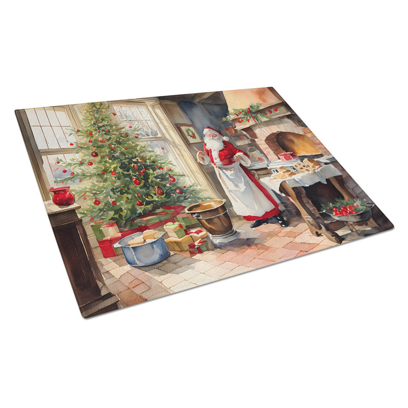 Biscuits avec grande planche à découper en verre Père Noël