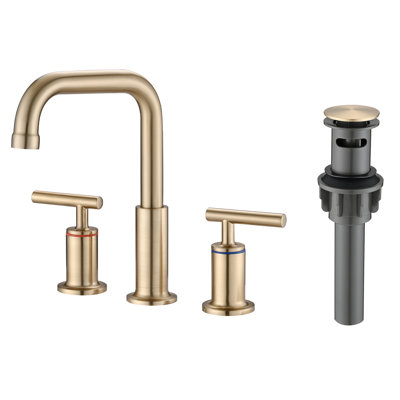 2-handle Bathroom Faucet with Drain Assembly
