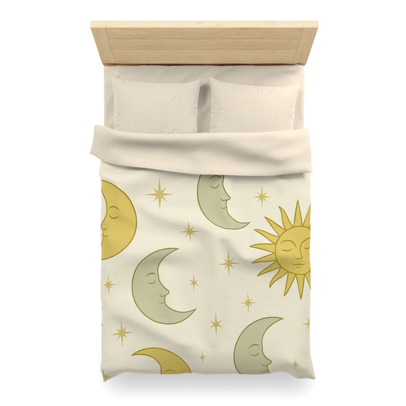 Microfiber Duvet Cover Boho Style, Design 53, Cream, Twin XL Duvet Cover