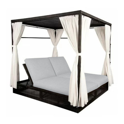 Montecito 74.5'' High-Density Polyethylene (HDPE) Wicker Outdoor Patio Daybed