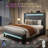 Modern Diamond-Tufted Upholstered Bed Frame With RGB LED Lights, USB Charging Ports & Wingback Headboard-1506992540-1506992538