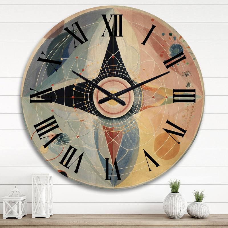 Horloge murale en bois massif Saliba, Très grand