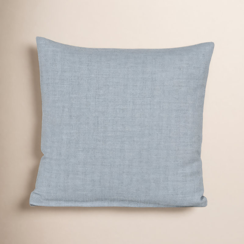 Indy Faux Linen Accent Pillow, Square 20", Polyester, Blue