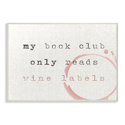 'My Book Club Reads Wine Labels Funny' Graphic Art Print