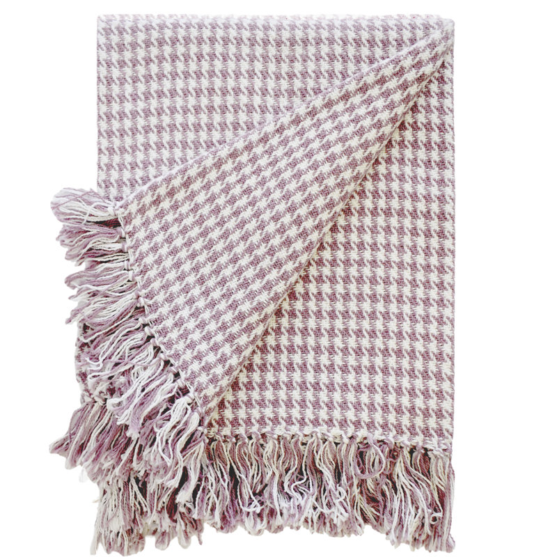 Throws Hand Woven Throw Blanket, 60" W x 80" L, Purple White