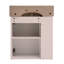 Meuble-lavabo flottant de 21,6 po avec lavabo en céramique - parfait pour les petites salles de bain, rangement à gauche