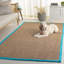 Tapis naturel / turquoise en bambou Chester-1992292945