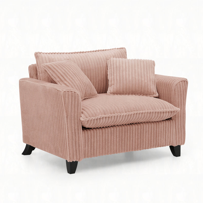 46" W Corduroy Armchair, Pink