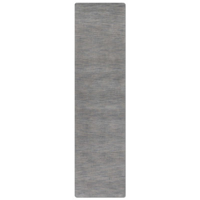 Tapis de couloir en laine nouée à la main de 2 pi 6 po x 9 pi - forme bleu clair, motif uni uni, tapis antidérapants faits à la main épais pour salon, chambre à coucher