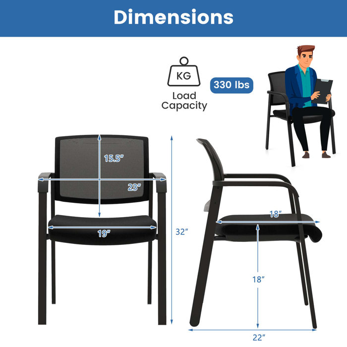 Costway Stackable Mesh Seat Waiting Room Chair | Wayfair