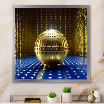 " Golden Sphere Abstract Futuristic Architecture I "