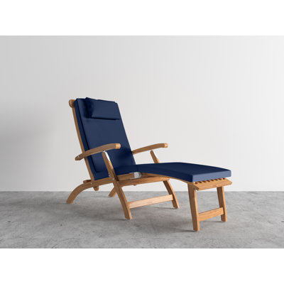 Cripe Anders Teak Outdoor Folding Lounge Deck Chair