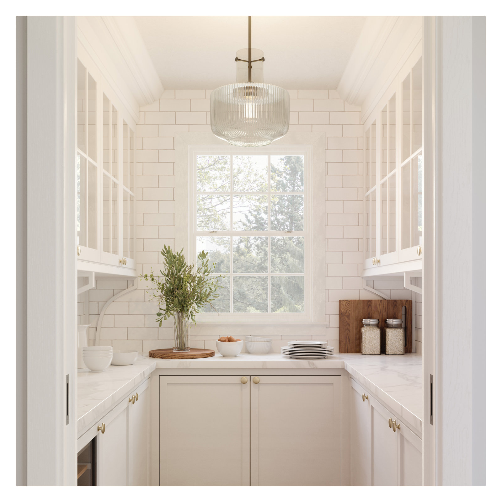Altera Single Light Glass Dimmable Pendant, Aged Brass