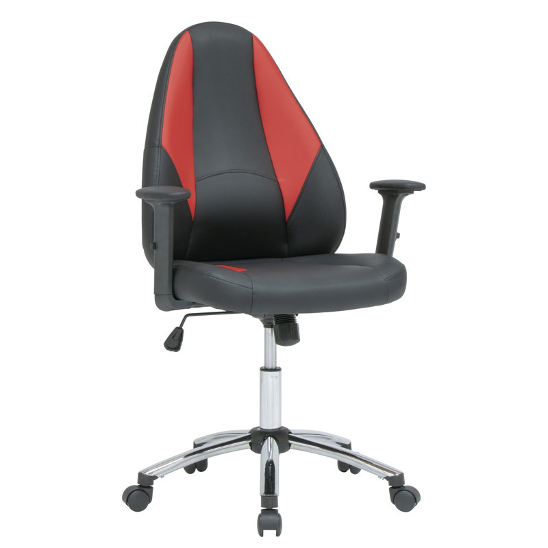Ebern Designs Adjustable Ergonomic Swiveling PC & Racing Game Chair in Black