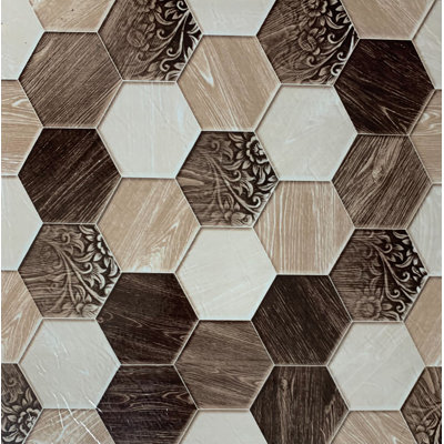 Autocollants de carrelage de style contemporain 12 po x 12 po x 1,2 po Woven Trends