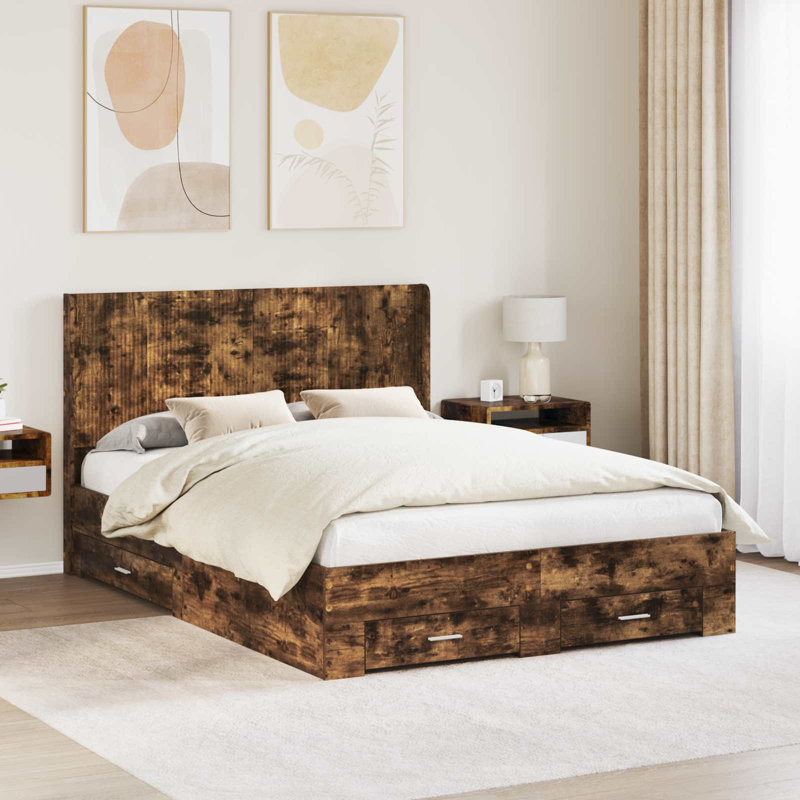 Bed, European Double (140 x 200 cm), Smoked Oak