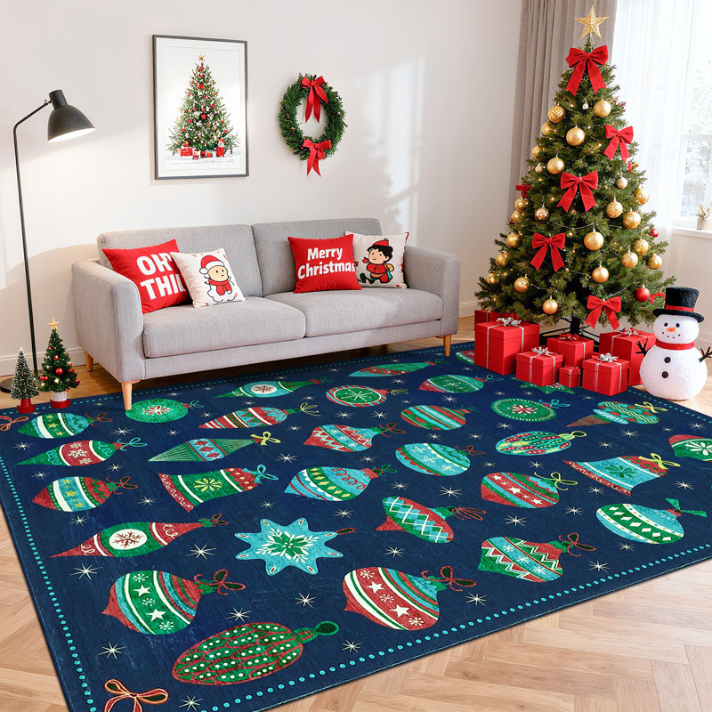 Christmas Area Rug Living Room Rugs Washable Rug Soft Neutral Boho Bohemian Farmhouse Rug Indoor Floor Carpet for Bedroom Under Dining Table Home Office Decor