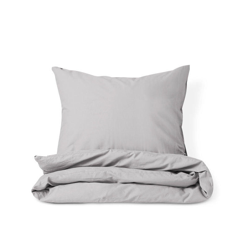 Cotton Blend 3 pieces Duvet Cover Set, Queen Duvet Cover + 2 Shams, Gray