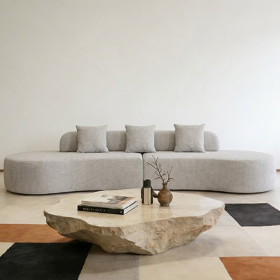 Canapé modulaire rembourré en tissu éponge incurvé moderne sans cadre Modern Minimalist