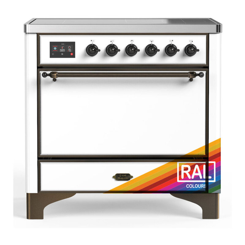 Majestic III Series 36 Inch Induction Range with 6 Induction Elements in RAL (Brass Trim), Burnished