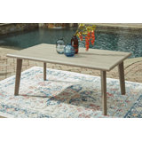 Debbee Outdoor Rectangular Dining Table With Umbrella Option