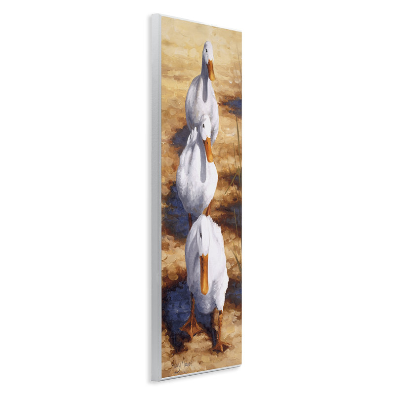  Cluck Queue Duck Trio, art mural sur toile par Hilary Mayes