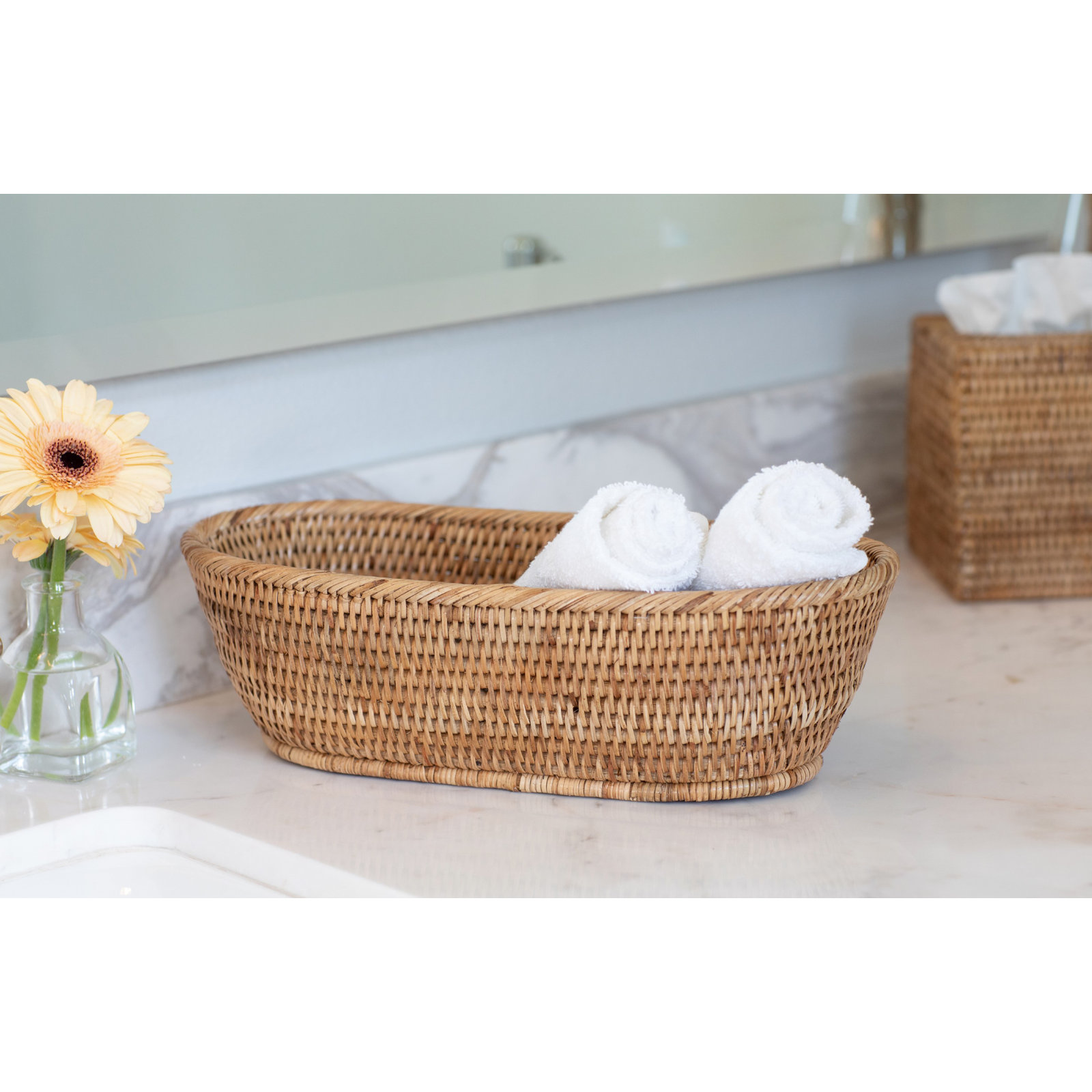 Sampson Handmade Decorative Basket 1, Honey Brown
