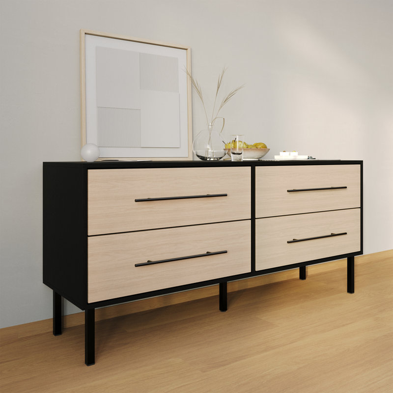 Keven 58.5'' W 4 - Drawer Dresser, Oak