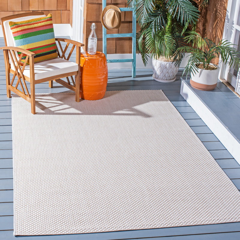 Tapis intérieur / extérieur ivoire Michaelis, Rectangle 8 pi x 10 pi