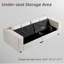 Canapé rembourré à accoudoirs carrés 87 po avec espace de rangement caché-253826352