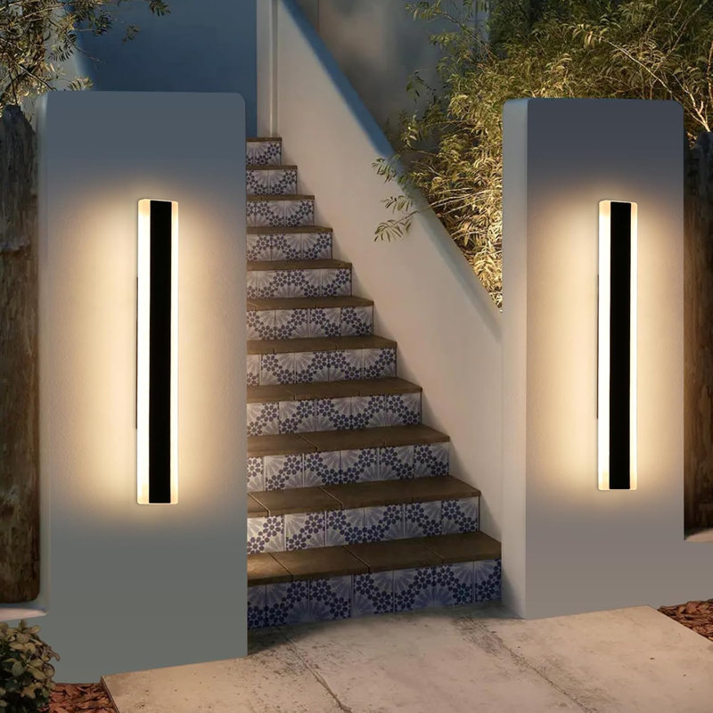 2Pack Outdoor Wall Light Fixtures, 10%-100% Dimmable Outdoor Wall Lights Exterior Front Porch Light 3000-6000K Wall Mounted Led Lighting For Basement, Shop,Garage Lighting