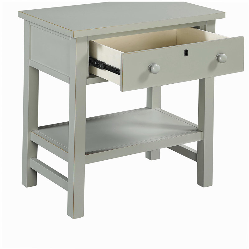 Finley 1-drawer Storage Nightstand - Antique Gray