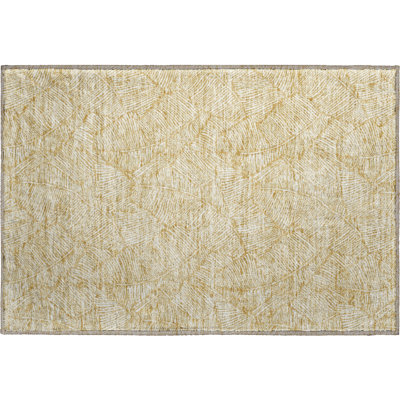 Premium Machine Washable Prisco Gold Rug