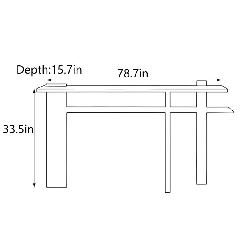 Console Mid-Century moderne en chêne noir, H 33,5 po x l 78,7 po x P 15,7 po