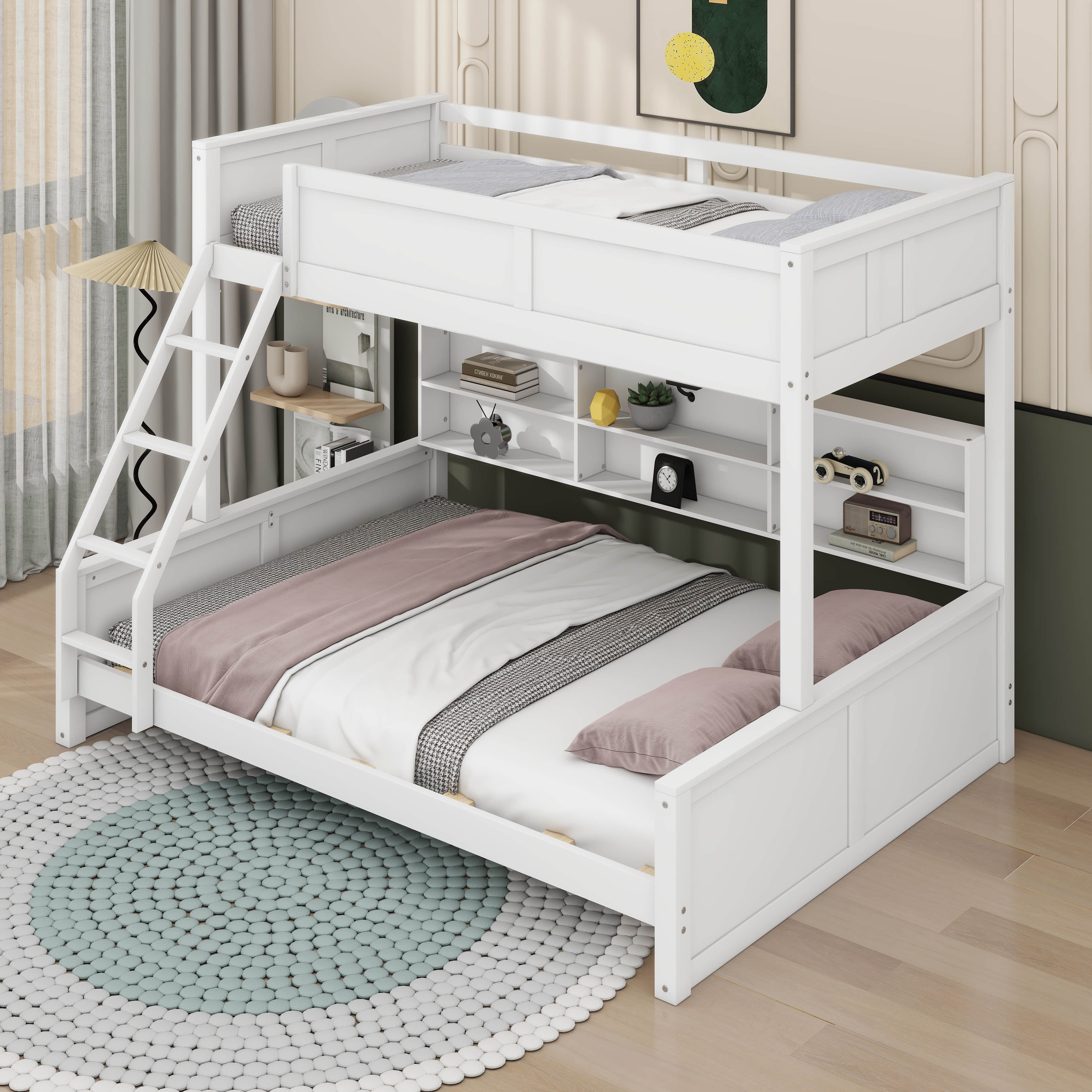 Harriet Bee Twin XL Over Queen Bunk Bed With Storage - Wayfair Canada