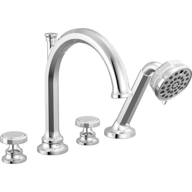 Beauclere™ Roman Tub Faucet With Handshower, Lever Handle, Brilliance Polished Nickel