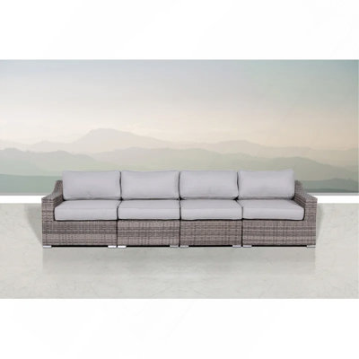 Fully Assembled 4-Piece Rattan Sectional Seating Set With Cushions