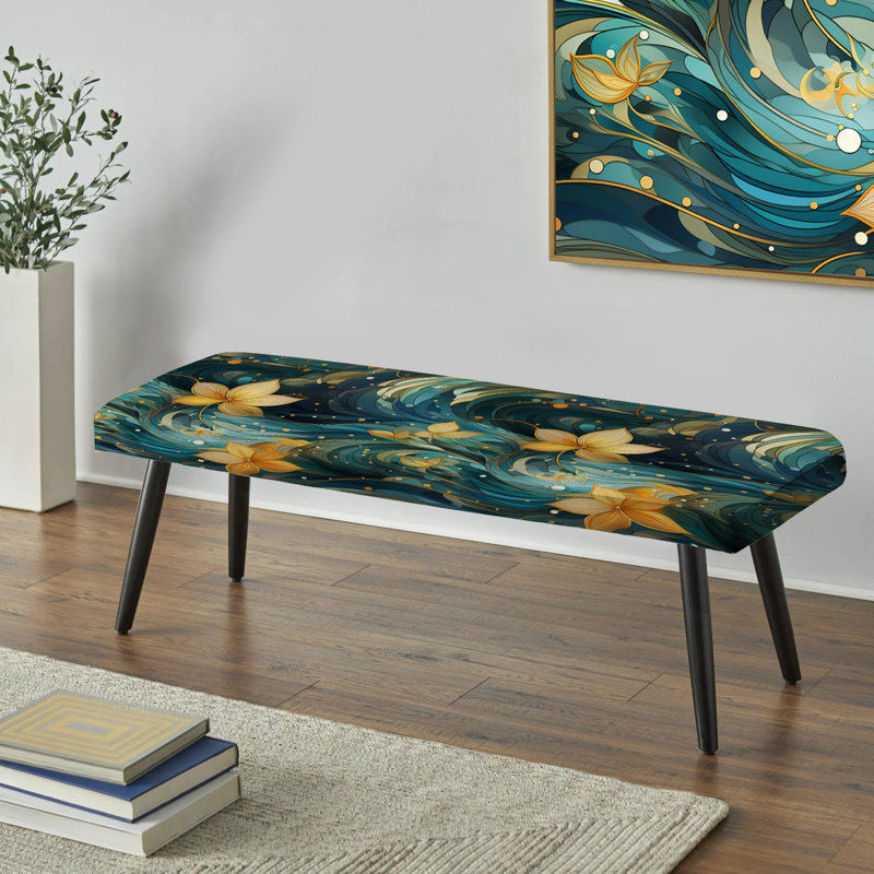 Inner Harmony Exploration Mediation III - Banc rembourré floral noir